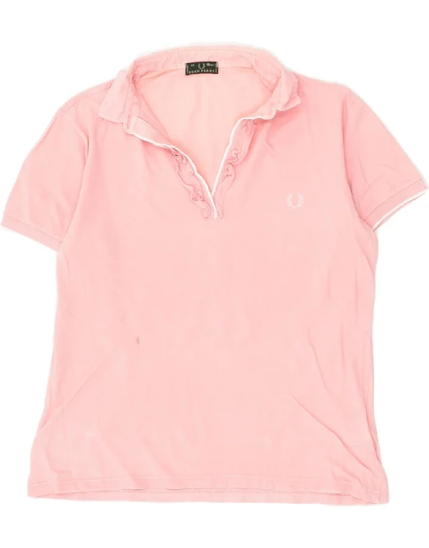 FRED PERRY Girls Polo Shirt 15-16 Years Pink Cotton