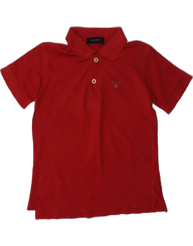 GANT Boys Polo Shirt 4-5 Years Red Cotton