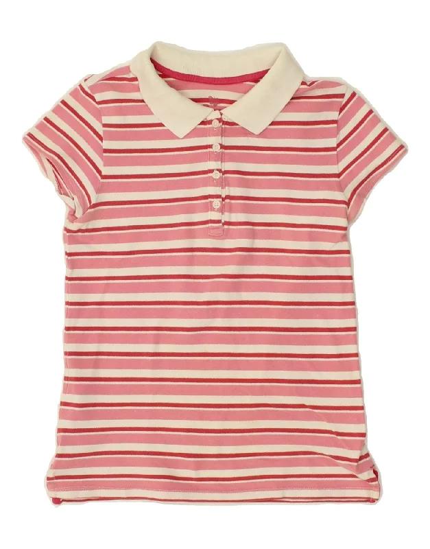 GAP Girls Polo Shirt 9-10 Years Pink Striped