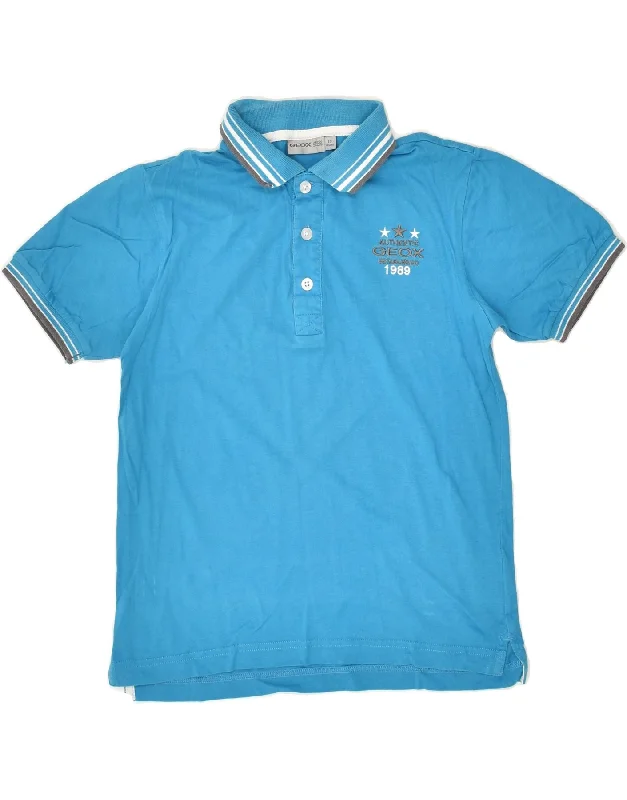 GEOX Boys Polo Shirt 9-10 Years Blue Cotton