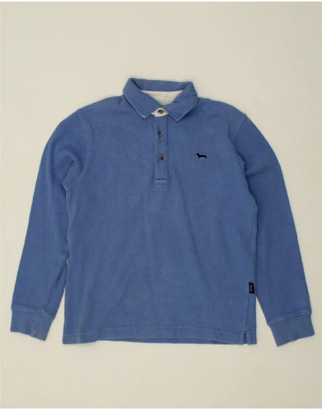 HARMONT & BLAINE Boys Long Sleeve Polo Shirt 11-12 Years Blue Cotton