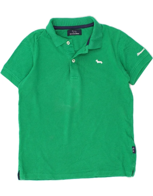 HARMONT & BLAINE Boys Polo Shirt 9-10 Years Green Cotton