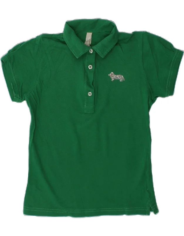 HARMONT & BLAINE Girls Polo Shirt 9-10 Years Green Cotton