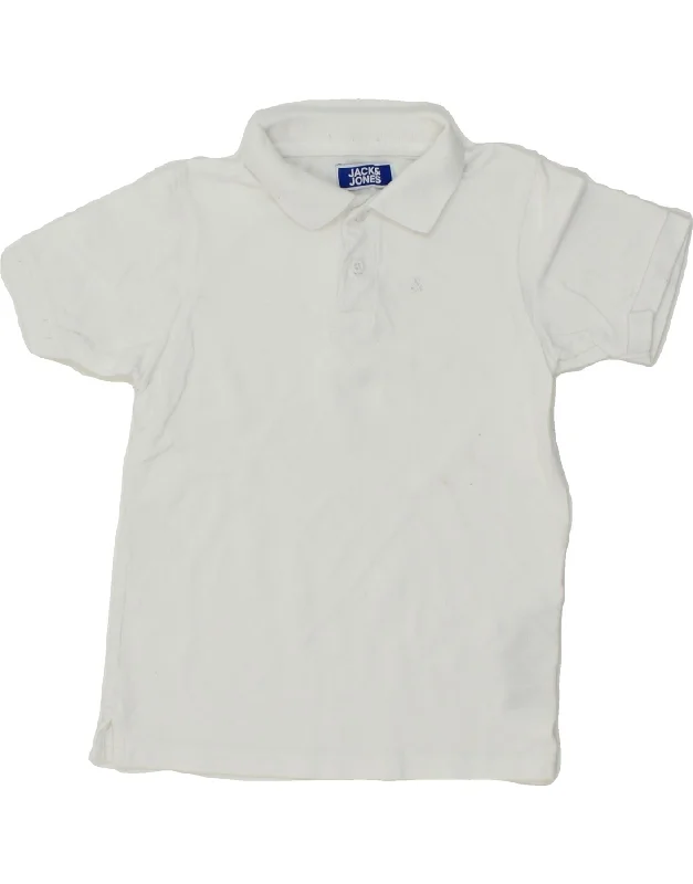 JACK & JONES Boys Polo Shirt 9-10 Years White Cotton