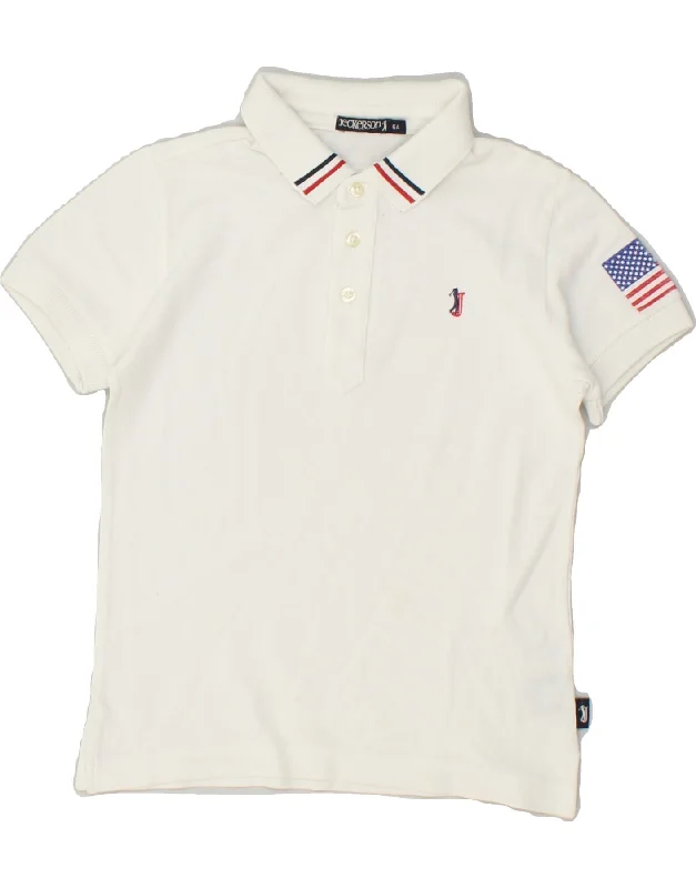 JECKERSON Boys Polo Shirt 5-6 Years White Cotton