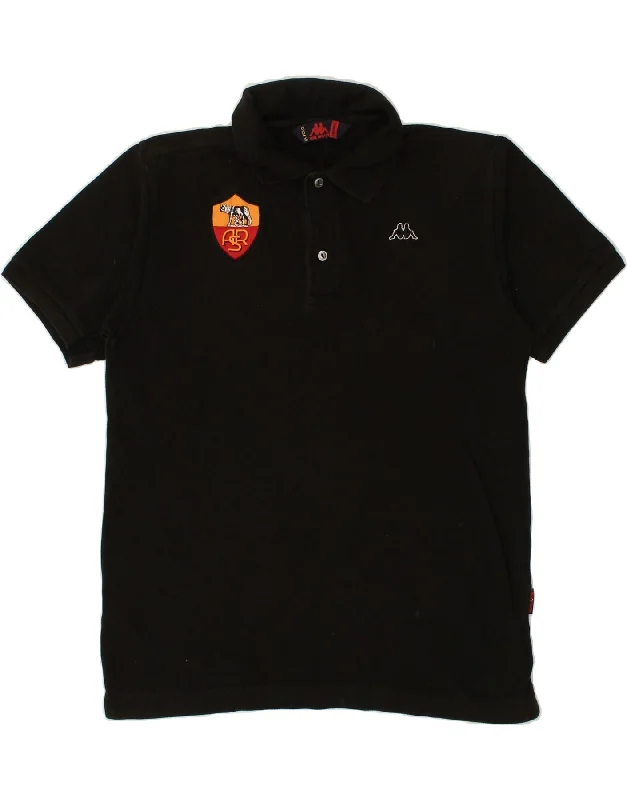 KAPPA Boys Graphic Polo Shirt 14-15 Years 2XL Black Cotton