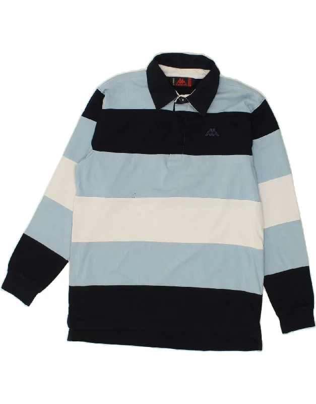 KAPPA Boys Long Sleeve Polo Shirt 11-12 Years XL Multicoloured Striped