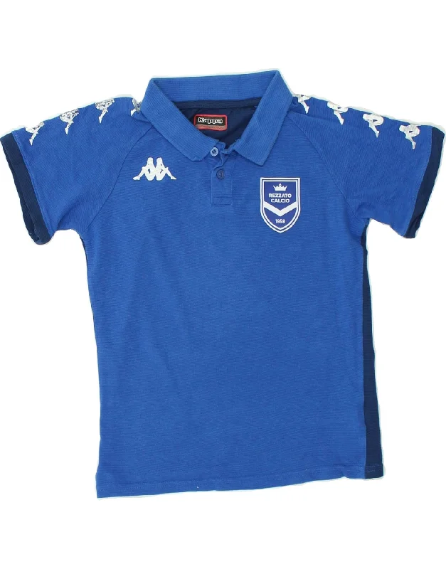 KAPPA Boys Polo Shirt 13-14 Years Blue Colourblock Cotton