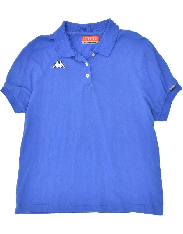 KAPPA Boys Polo Shirt 15-16 Years 2XL Blue Cotton