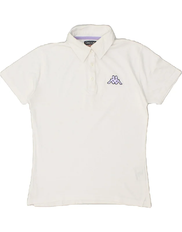 KAPPA Girls Polo Shirt 15-16 Years Large White Cotton