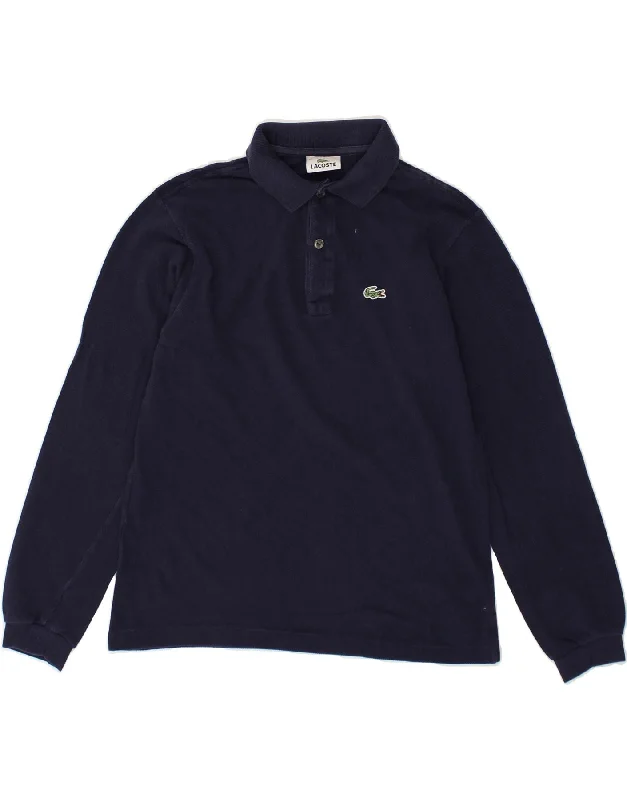 LACOSTE Boys Long Sleeve Polo Shirt 11-12 Years Navy Blue Cotton