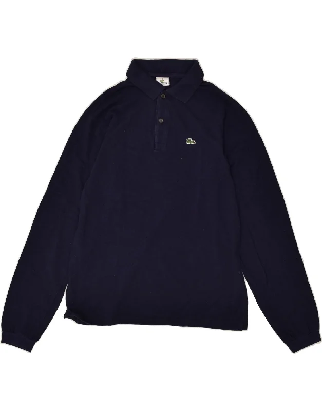 LACOSTE Boys Long Sleeve Polo Shirt 15-16 Years Navy Blue Cotton