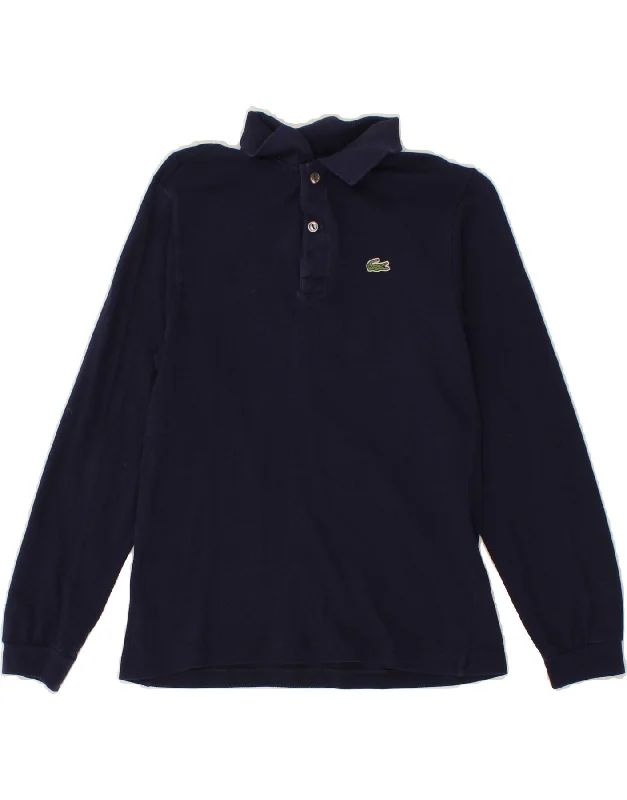 LACOSTE Boys Long Sleeve Polo Shirt 9-10 Years Navy Blue Cotton