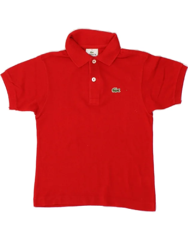 LACOSTE Boys Polo Shirt 5-6 Years Red Cotton