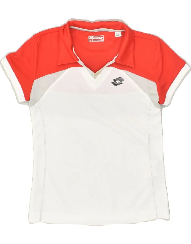 LOTTO Boys Polo Shirt 9-10 Years Small  Red Colourblock Polyester