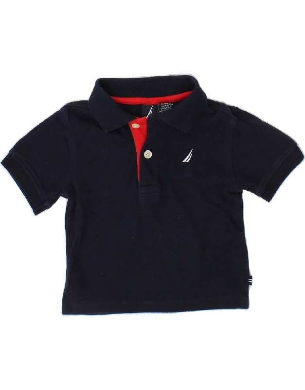 NAUTICA Baby Boys Polo Shirt 9-12 Months Navy Blue Cotton