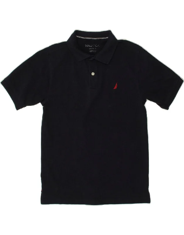 NAUTICA Boys Polo Shirt 13-14 Years Large Navy Blue Cotton