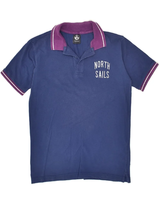 NORTH SAILS Boys Graphic Polo Shirt 13-14 Years Blue Cotton