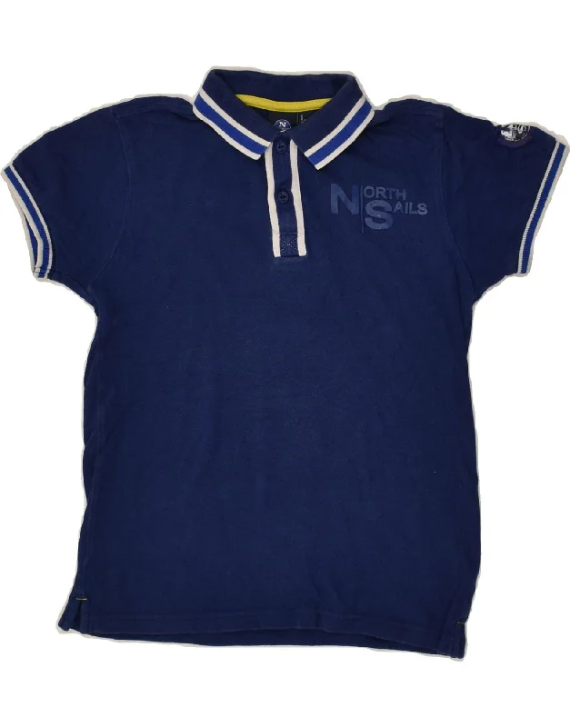 NORTH SAILS Boys Graphic Polo Shirt 9-10 Years Navy Blue Cotton