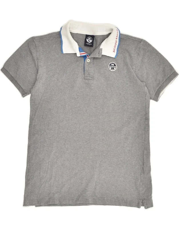 NORTH SAILS Boys Polo Shirt 13-14 Years Grey Cotton