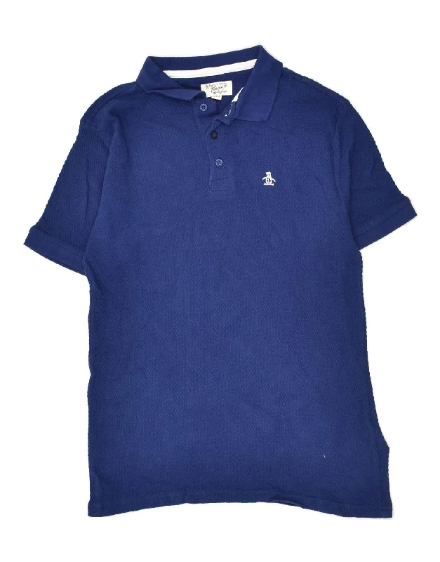 PENGUIN Boys Polo Shirt 12-13 Years Blue Cotton