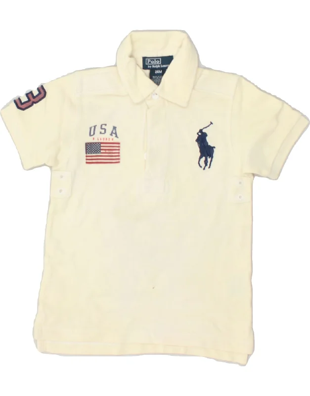 POLO RALPH LAUREN Baby Boys Graphic Polo Shirt 18-24 Months Off White