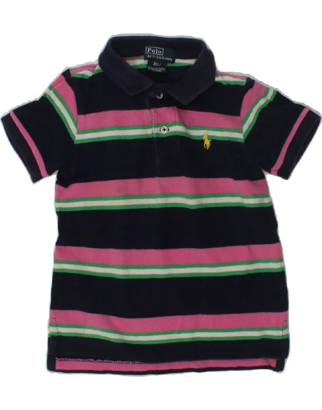 POLO RALPH LAUREN Baby Boys Polo Shirt 18-24 Months Navy Blue Striped