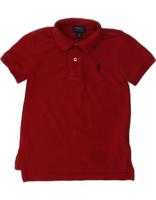 POLO RALPH LAUREN Baby Boys Polo Shirt 18-24 Months Red Cotton