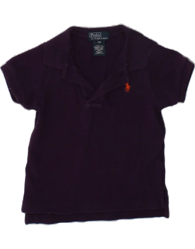 POLO RALPH LAUREN Baby Boys Polo Shirt 9-12 Months Purple Cotton