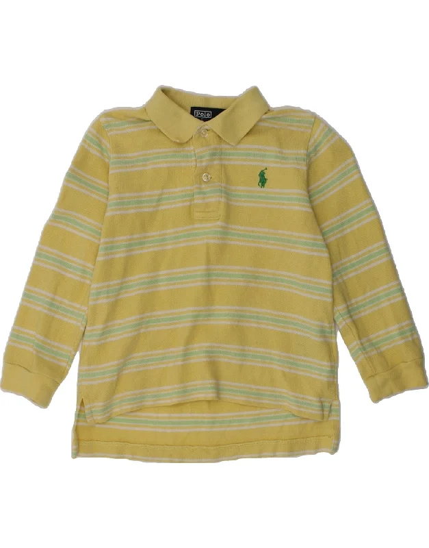 POLO RALPH LAUREN Baby Girls Long Sleeve Polo Shirt 18-24 Months Yellow