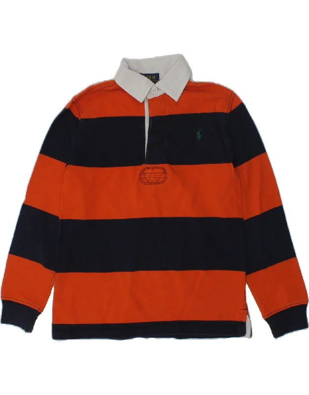 POLO RALPH LAUREN Boys Graphic Long Sleeve Polo Shirt 5-6 Years Orange