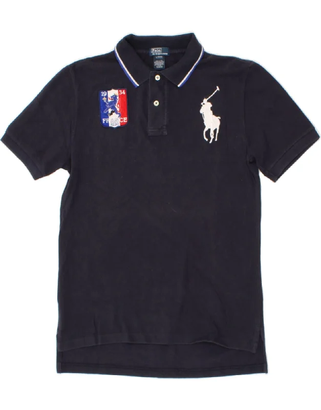 POLO RALPH LAUREN Boys Graphic Polo Shirt 14-15 Years Large  Navy Blue