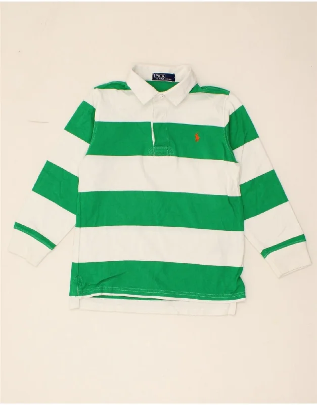 POLO RALPH LAUREN Boys Long Sleeve Rugby Polo Shirt 5-6 Years Green