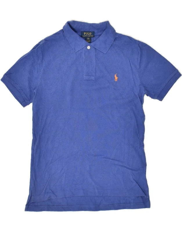 POLO RALPH LAUREN Boys Polo Shirt 10-11 Years Medium Blue Cotton