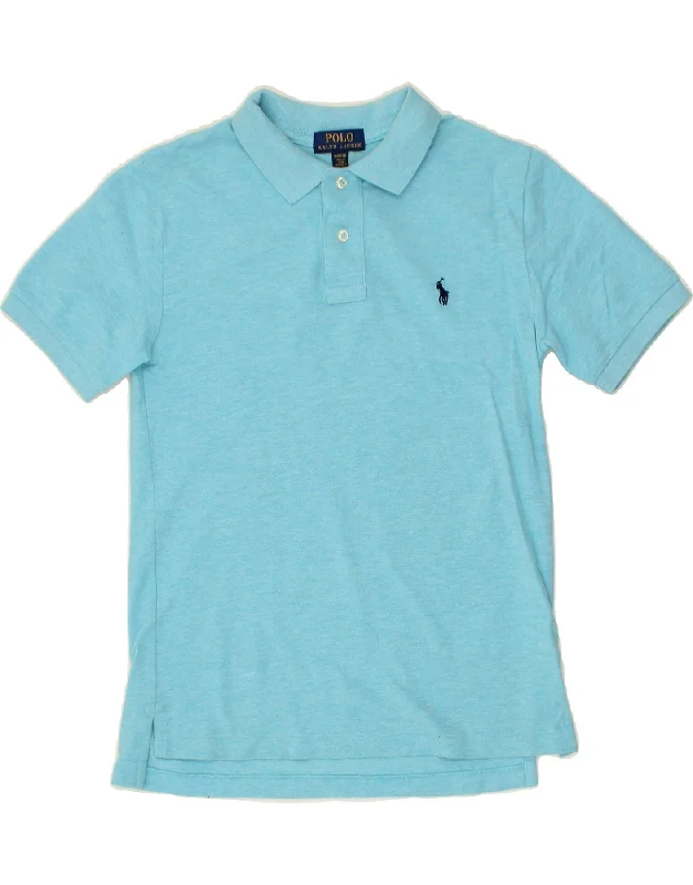 POLO RALPH LAUREN Boys Polo Shirt 10-11 Years Medium Blue Cotton