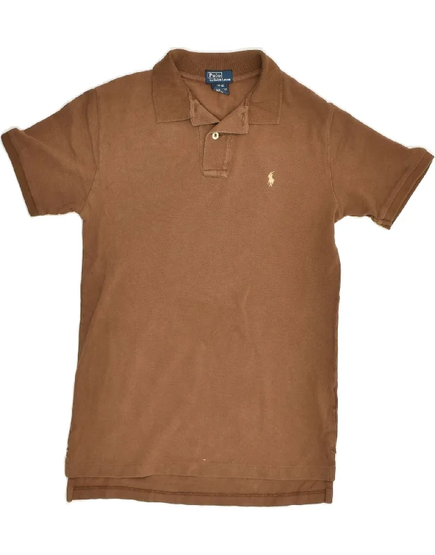 POLO RALPH LAUREN Boys Polo Shirt 10-11 Years Medium Brown