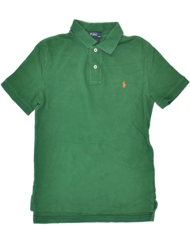 POLO RALPH LAUREN Boys Polo Shirt 10-11 Years Medium  Green Cotton