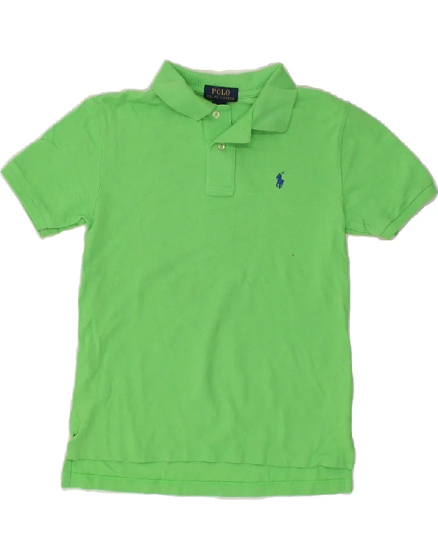 POLO RALPH LAUREN Boys Polo Shirt 10-11 Years Medium  Green Cotton