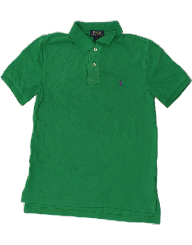 POLO RALPH LAUREN Boys Polo Shirt 10-11 Years Medium  Green Cotton