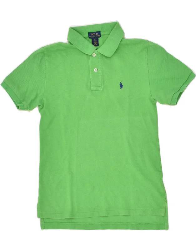 POLO RALPH LAUREN Boys Polo Shirt 10-11 Years Medium Green Cotton