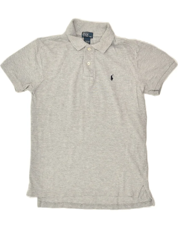 POLO RALPH LAUREN Boys Polo Shirt 10-11 Years Medium Grey Cotton