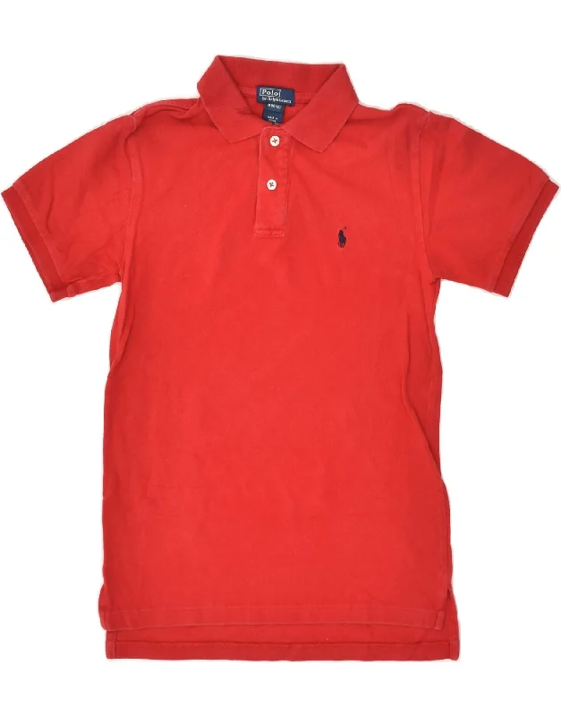 POLO RALPH LAUREN Boys Polo Shirt 10-11 Years Medium Red Cotton