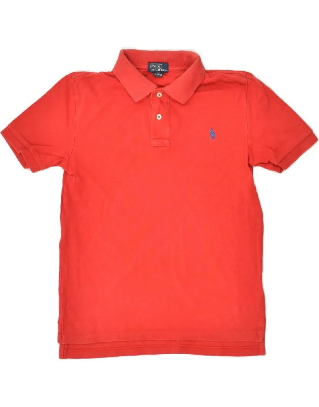 POLO RALPH LAUREN Boys Polo Shirt 10-11 Years Medium Red Cotton