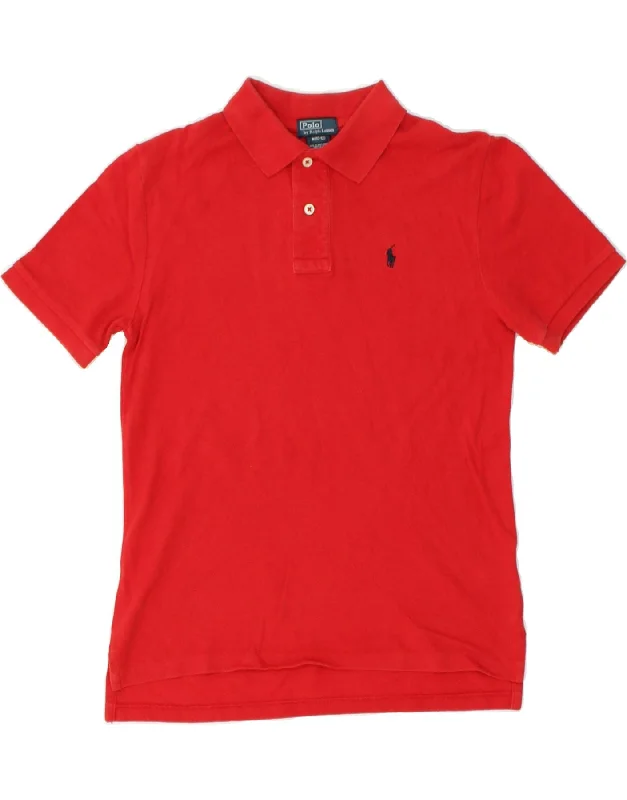 POLO RALPH LAUREN Boys Polo Shirt 10-11 Years Medium Red Cotton