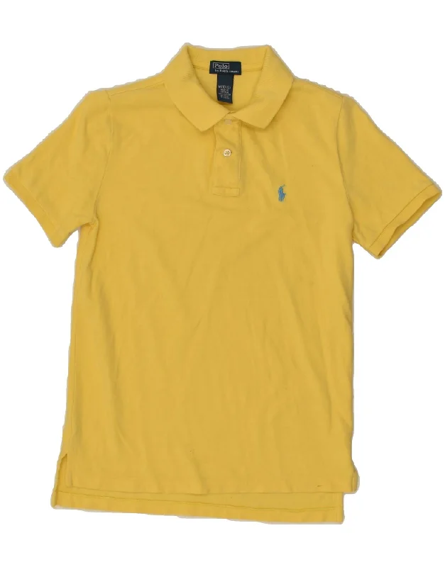 POLO RALPH LAUREN Boys Polo Shirt 10-11 Years Medium Yellow Cotton