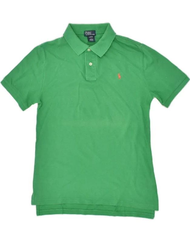 POLO RALPH LAUREN Boys Polo Shirt 14-15 Years Large Green Cotton