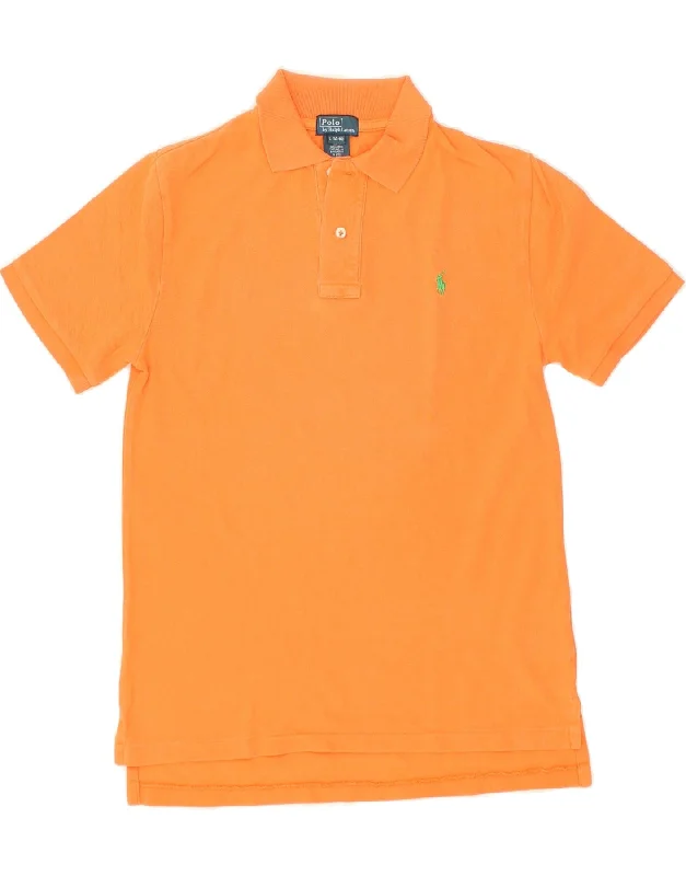 POLO RALPH LAUREN Boys Polo Shirt 14-15 Years Large  Orange Cotton