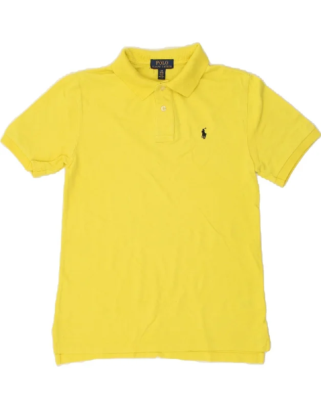 POLO RALPH LAUREN Boys Polo Shirt 14-15 Years Large Yellow Cotton