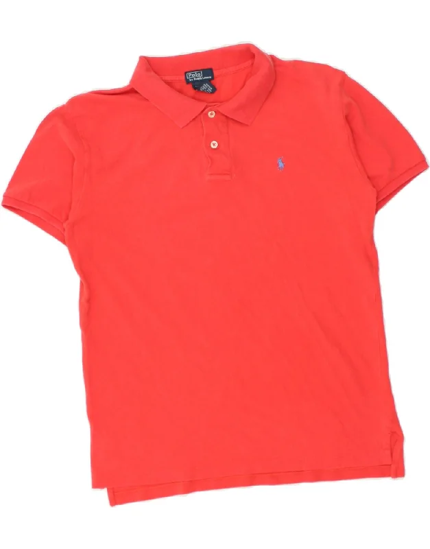 POLO RALPH LAUREN Boys Polo Shirt 15-16 Years Large Red Cotton