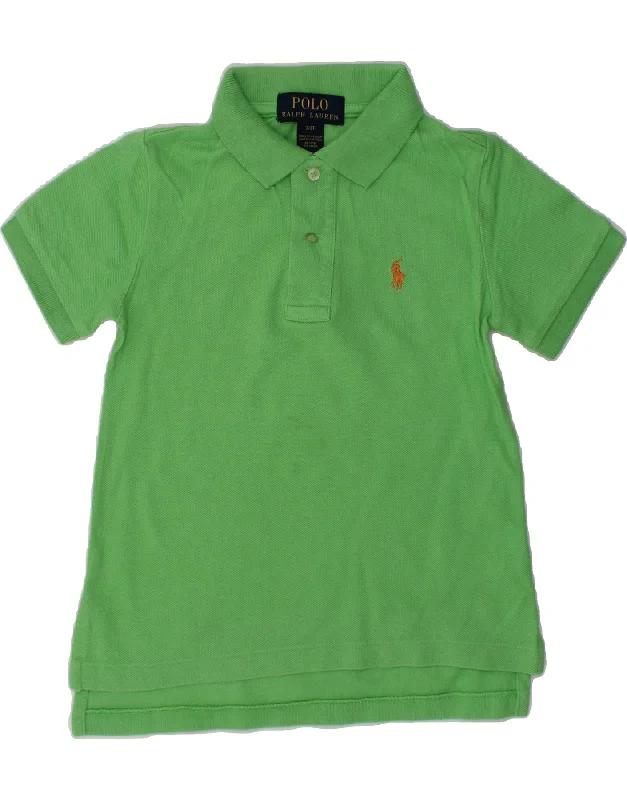 POLO RALPH LAUREN Boys Polo Shirt 2-3 Years Green Cotton